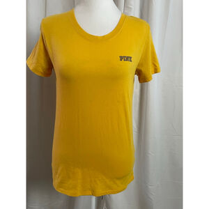 Women's PINK Short Sleeve Tee XS Yellow Black